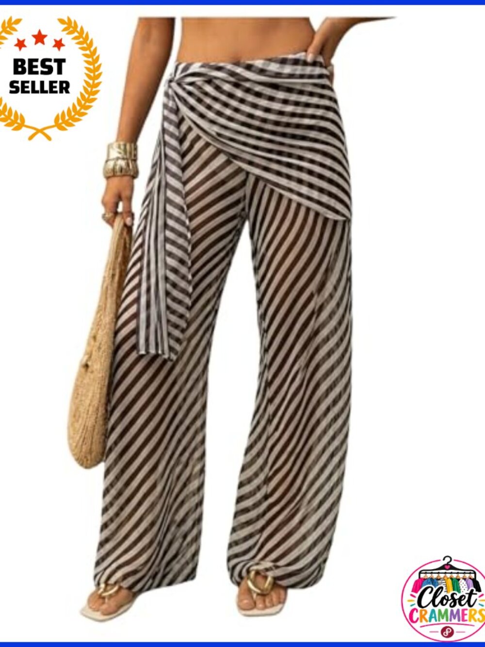 Wide Leg Palazzo Pants Low Rise Semi Sheer Zebra Print Casual